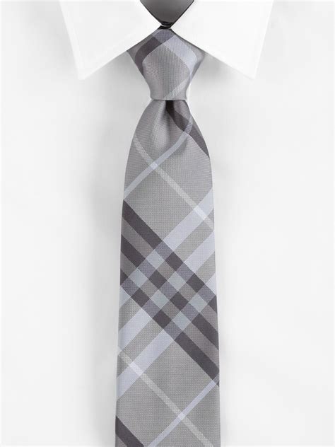 grey burberry tie